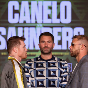 canelo stares at saunders