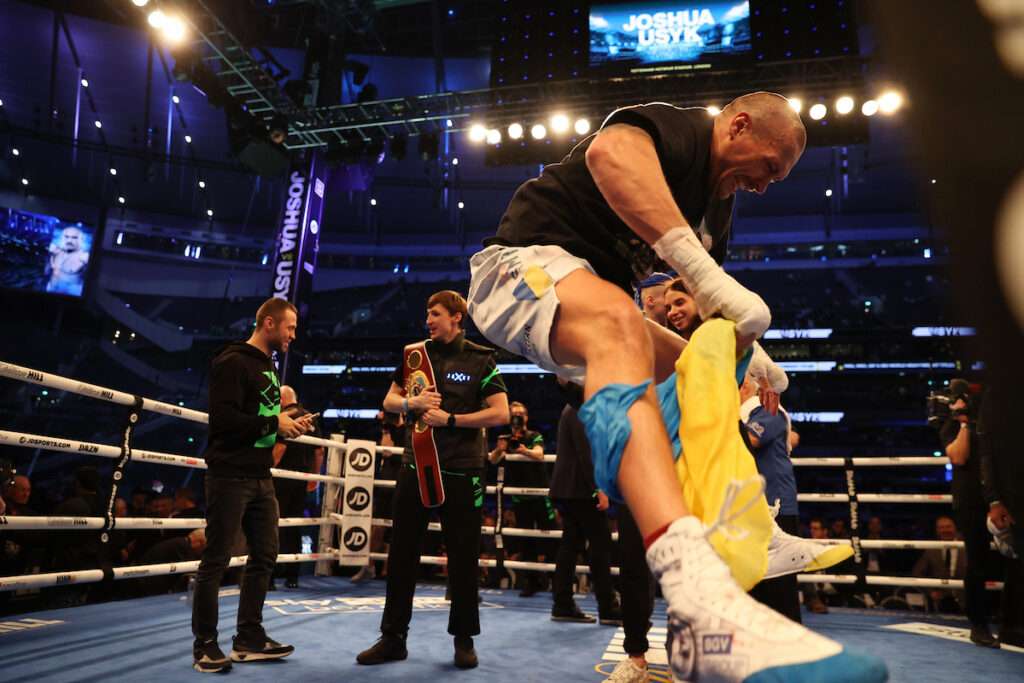 Usyk jumps to celebrate